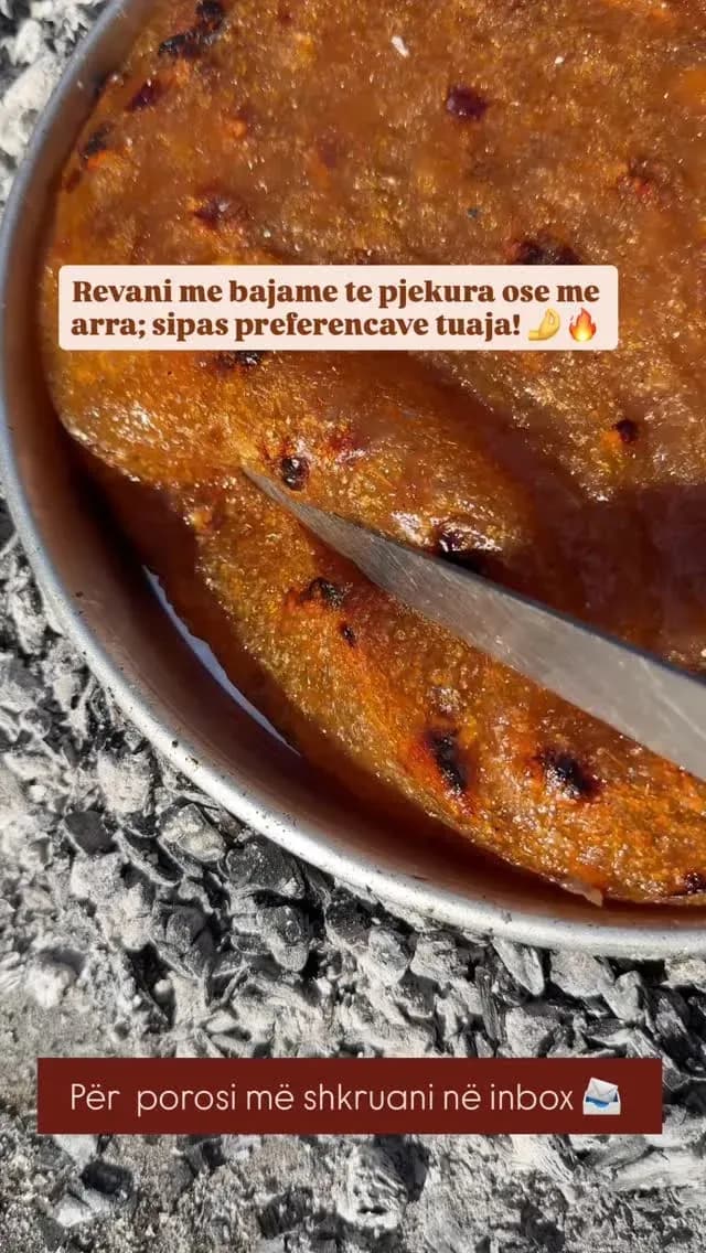Revani me bajame të pjekura në prish ose me arra ;sipas preferencave tuaja. — Ëmbëlsira