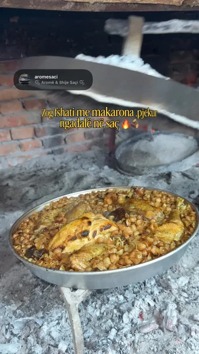 Zogu i fshatit me makarona, pjekur ngadal ne saç… Pas çdo gatimi në saç ka… — Mish & tava