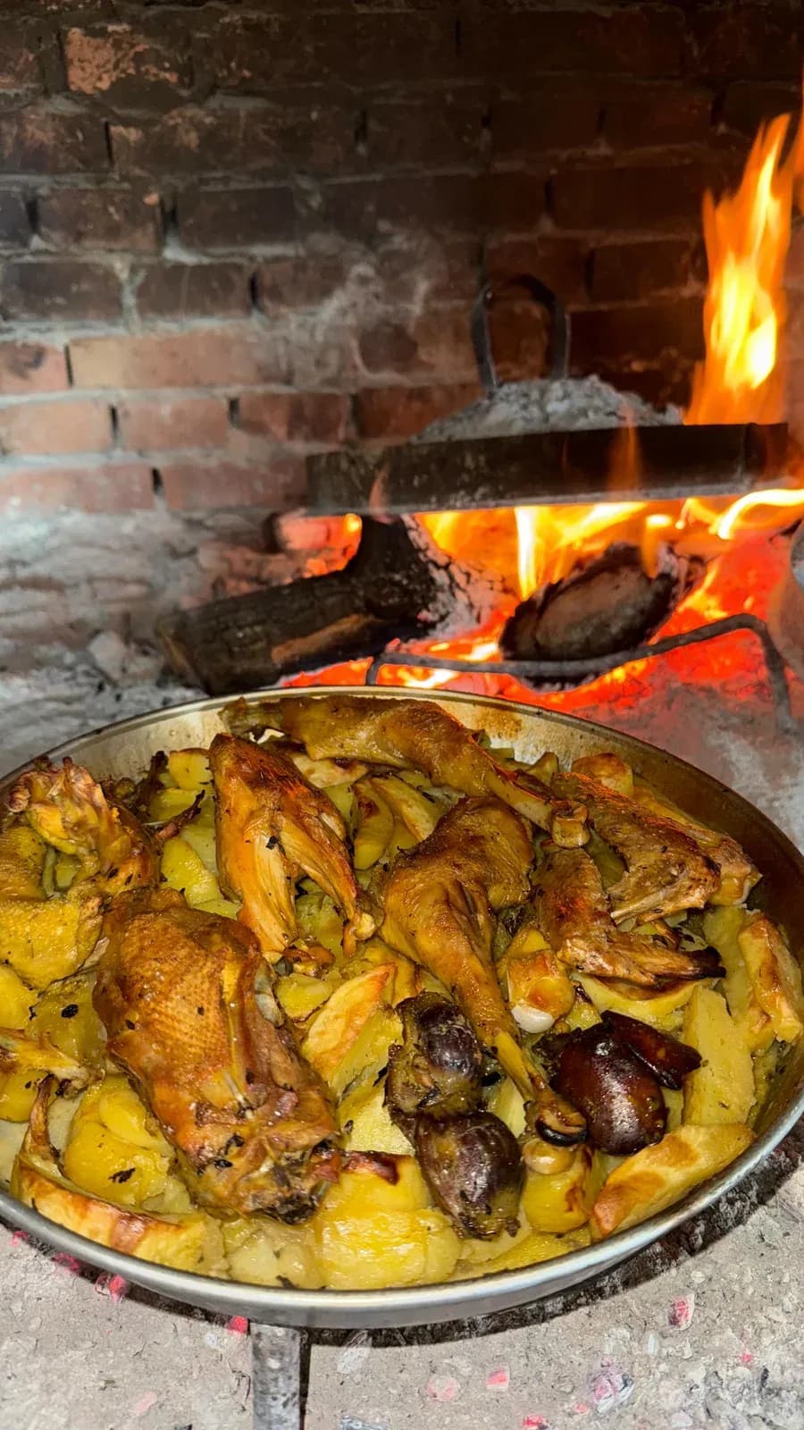 Zog fshati me patate, i vendosur në tavë dhe i pjekur ngadalë në saç, aty… — Mish & tava