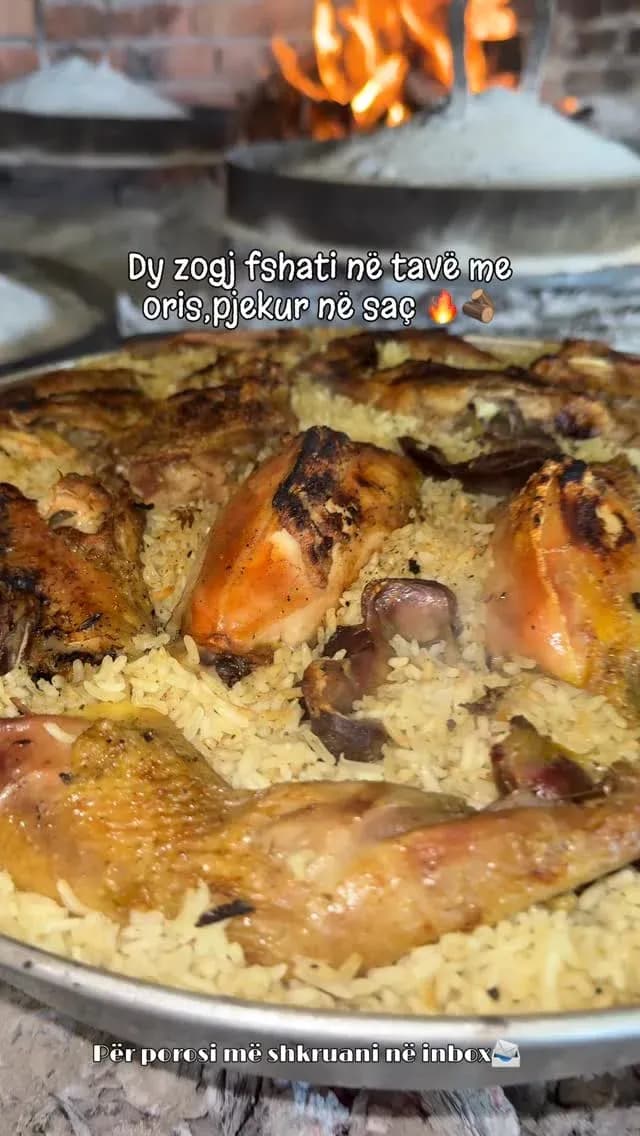 Dy Zogj fshati në tavë me oris pjekur në saç Pas çdo tave, ka punë, lodhje… — Mish & tava