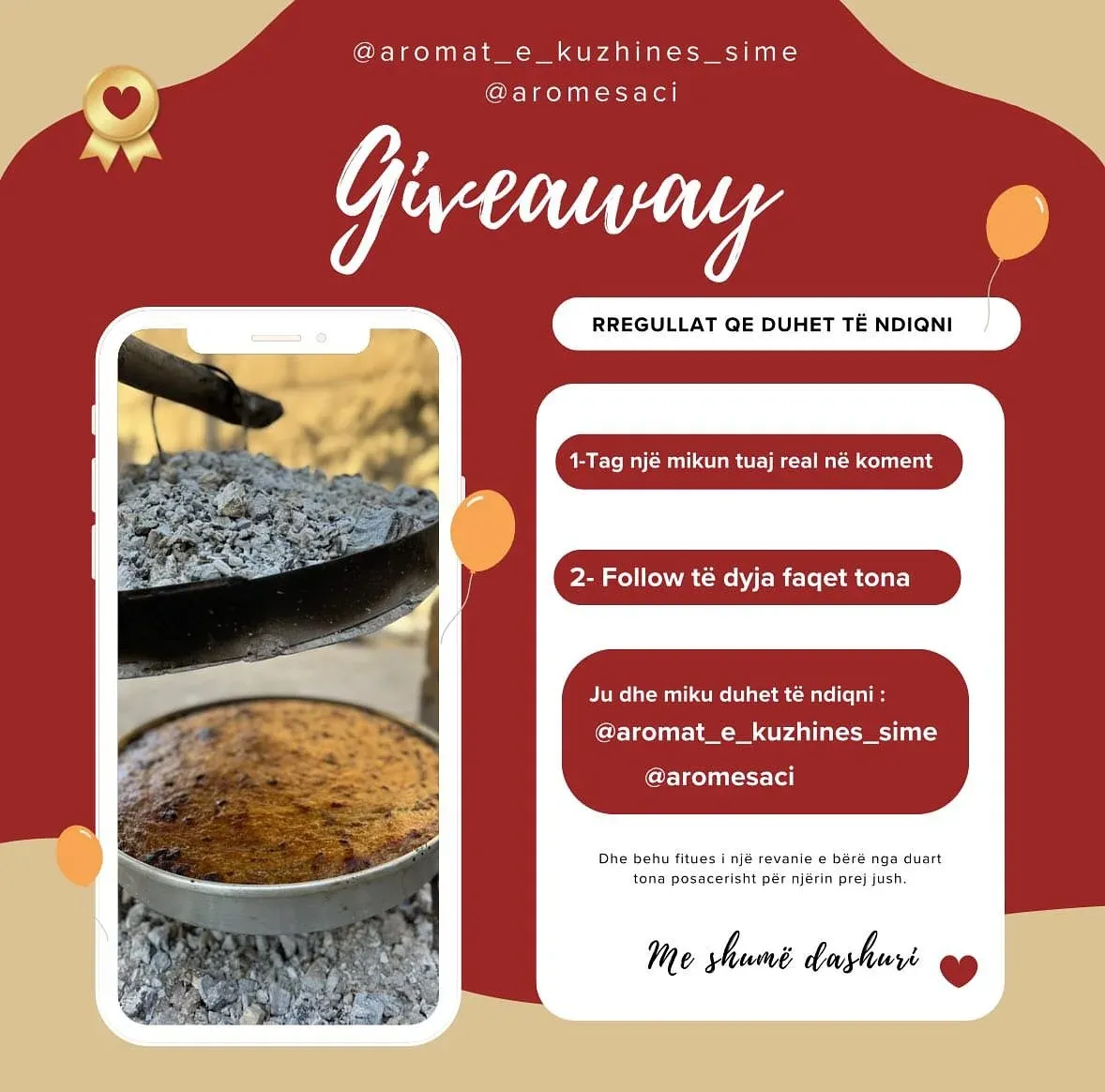 GIVEAWAY TIME beri 5 vite nga krijimi i saj dhe me kete rast une kam… — Ëmbëlsira